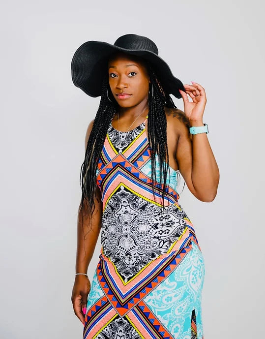 Black Floppy Straw Hat