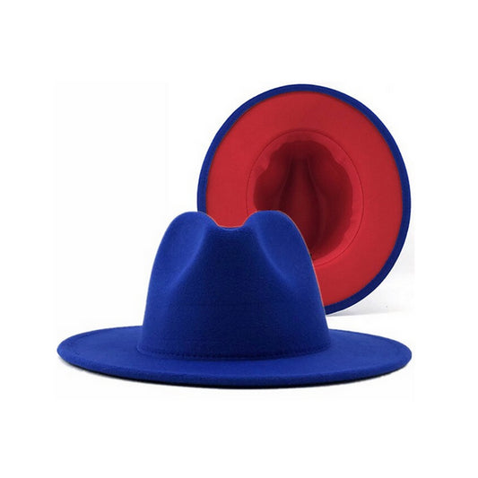 Blue and Red Fedora