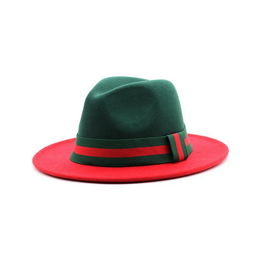 Hunter Green and Red G Fedora
