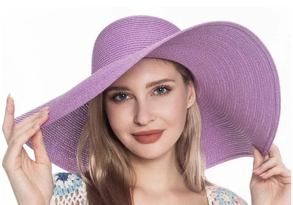 Lavender Floppy Straw Hat