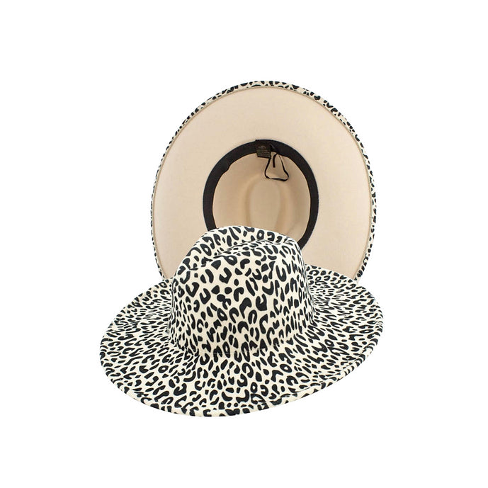 Leopard Ivory XL Fedora