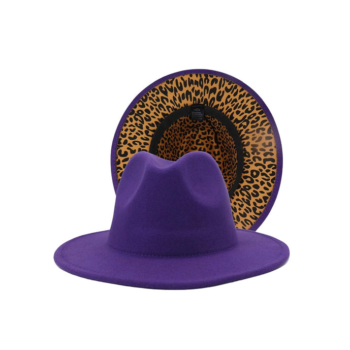 Purple and Leopard Fedora