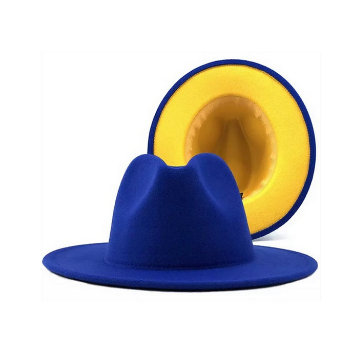 Royal Blue and Mustard Fedora