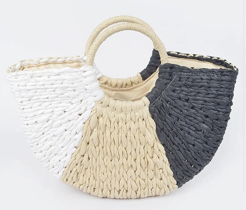 Tan Dream Straw Tote Bag