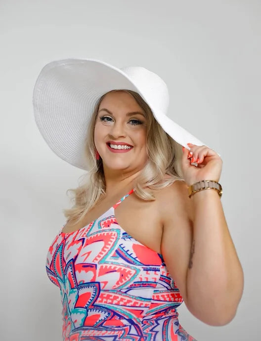 White Floppy Straw Hat