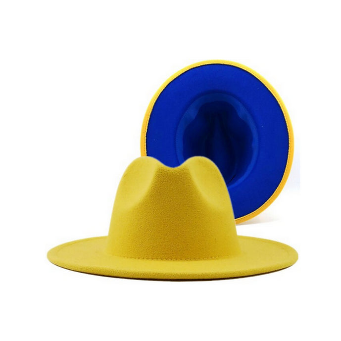 Mustard and Royal Blue Fedora
